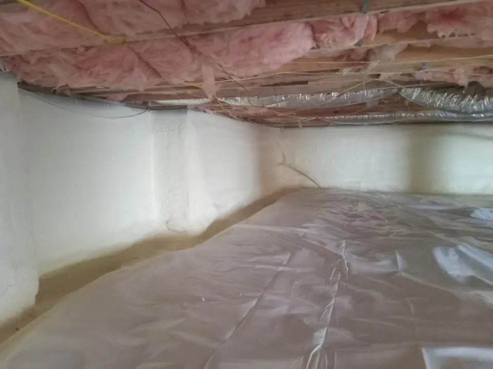 Crawl space encapsulation with closed-cell spray foam for Attic Insulation in Sarasota Springs